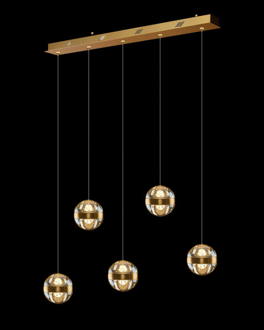 Frizzante 5Lt Bar Pendant Satin Gold Champagne Glass Illuminati Light