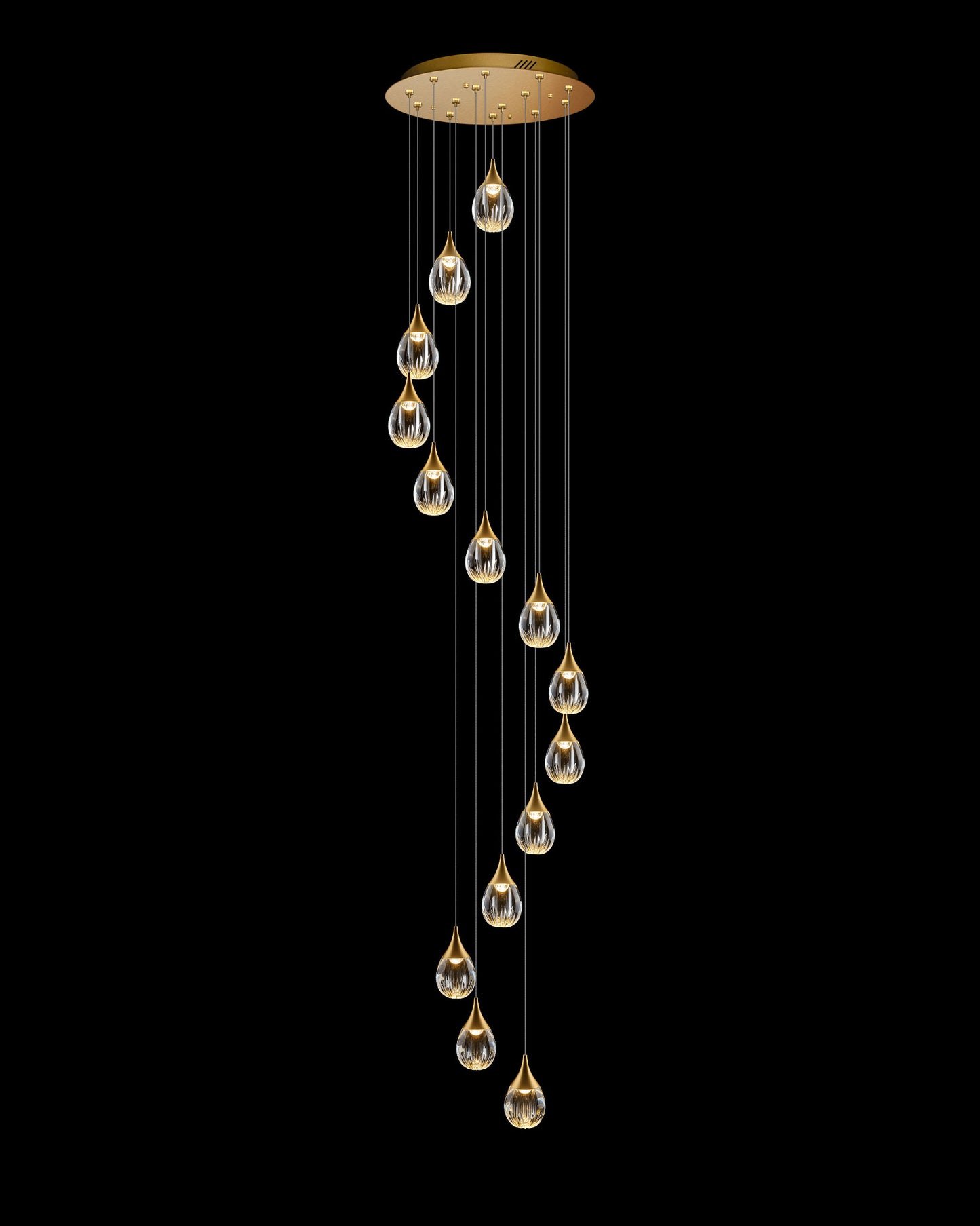 Stilla 14 Light Round Pendant Gold Illuminati