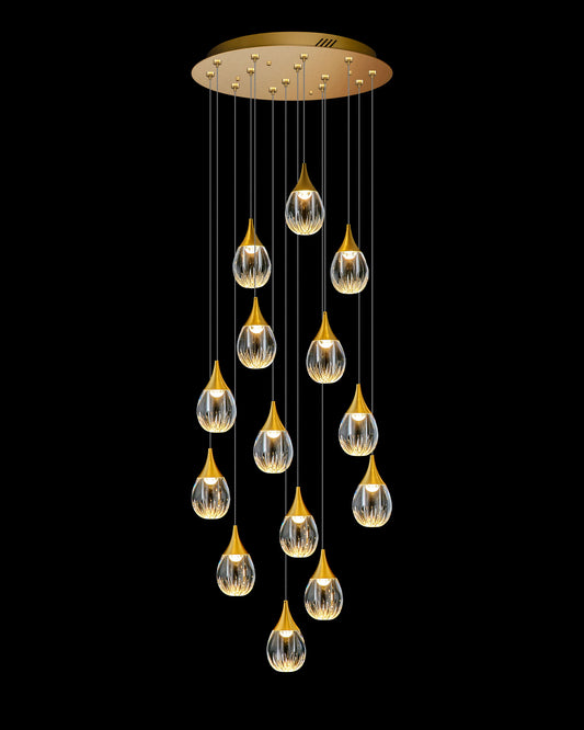 Stilla 14 Light Round Pendant Gold Illuminati