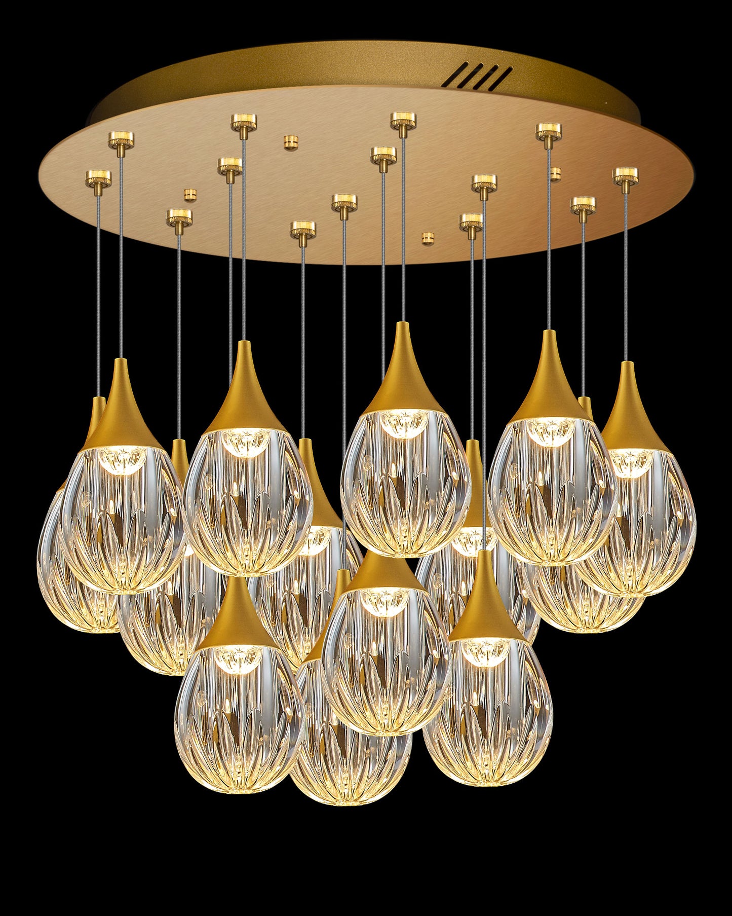 Stilla 14 Light Round Pendant Gold Illuminati