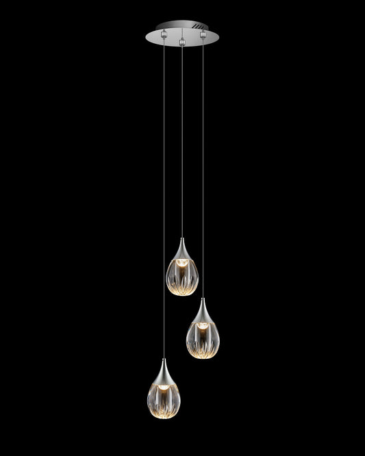 Stilla 3 Light Round Pendant Chrome Illuminati