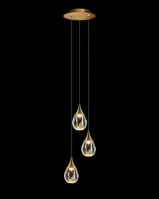 Stilla 3 Light Round Pendant Gold Illuminati