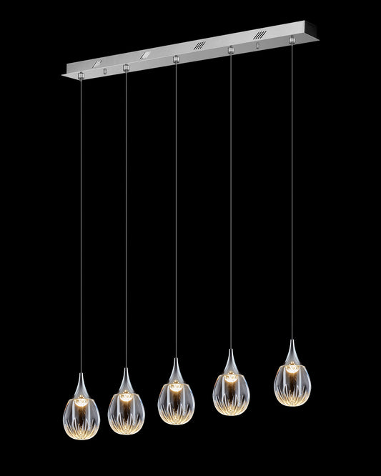 Stilla 5 Light Bar Pendant Chrome Illuminati