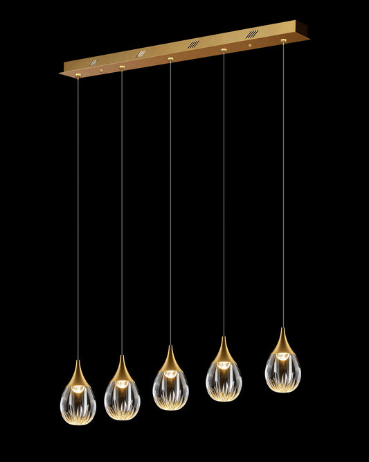 Stilla 5 Light Bar Pendant Gold Illuminati