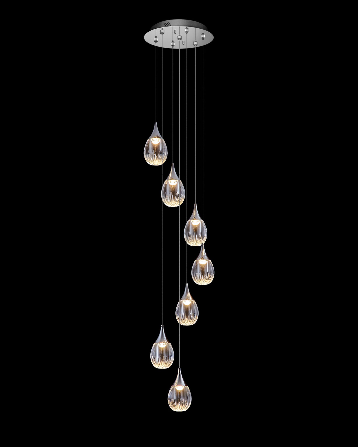 Stilla 7 Light Round Pendant Chrome Illuminati