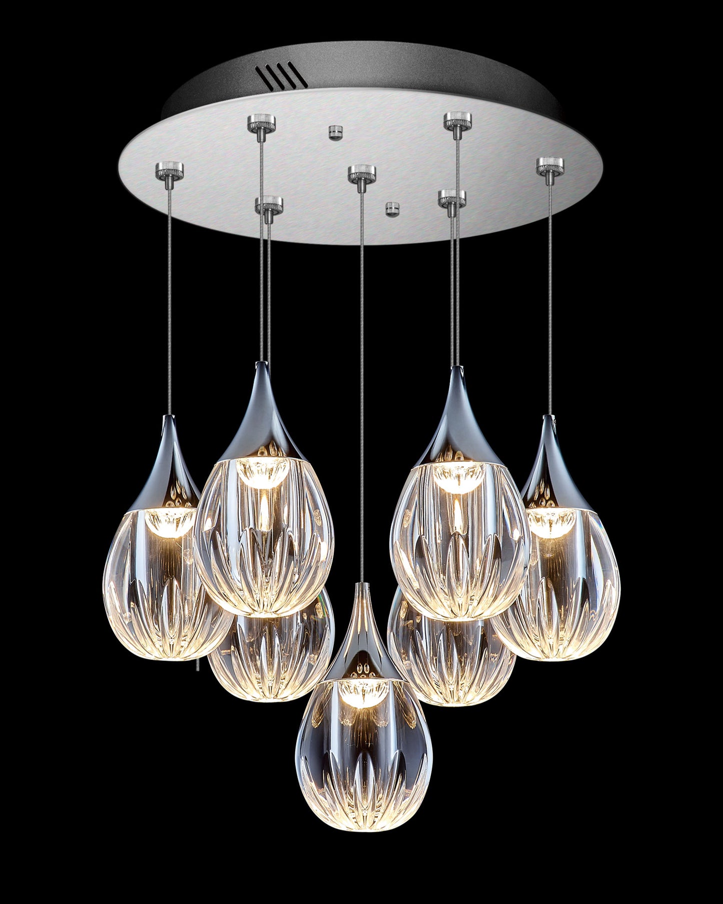 Stilla 7 Light Round Pendant Chrome Illuminati