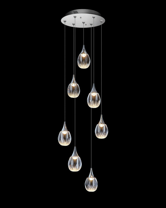 Stilla 7 Light Round Pendant Chrome Illuminati