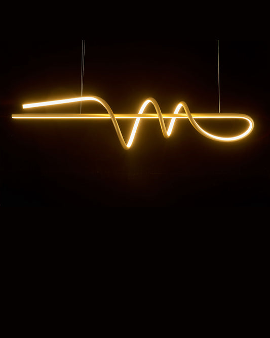 Clef Large 1.5M Horizontal Pendant Satin Gold Illuminati Light