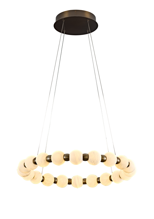 Alabaster Globe D60 cm Ring Pendant 20xD7cm globe