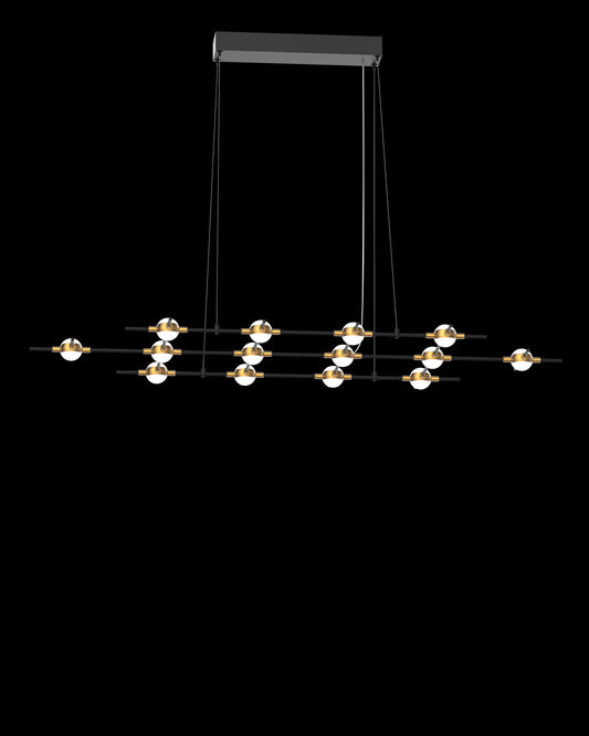 Molecular 14Lt Pendant Black With Gold Model G molecular  ceiling-pendant-lights  Bedroom  Lounge  Kitchen  Hallway MD18001067-14GBG illuminati light