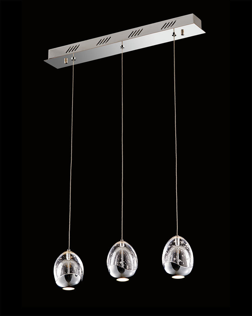 Terrene 3Lt Bar Pendant Chrome Dimmable terrene  ceiling-pendant-lights  Bedroom  Lounge  Kitchen  Hallway MD13003023-3B illuminati light