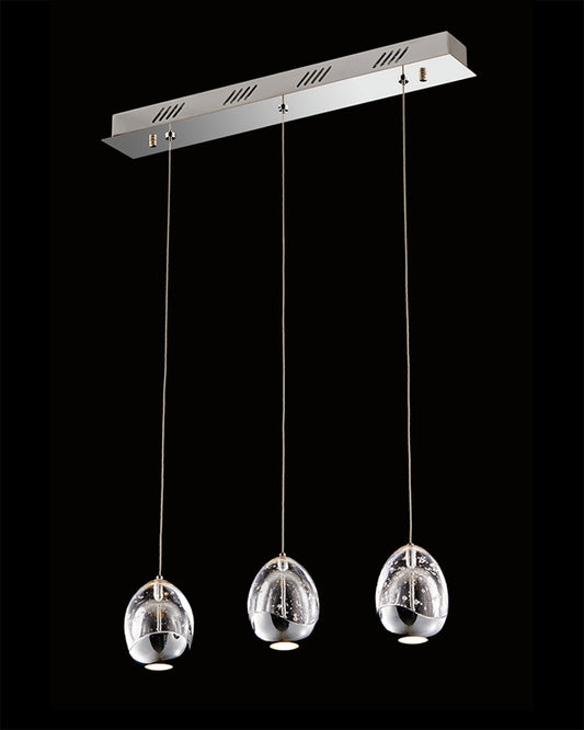 Terrene 3Lt Bar Pendant Chrome Dimmable terrene  ceiling-pendant-lights  Bedroom  Lounge  Kitchen  Hallway MD13003023-3B illuminati light