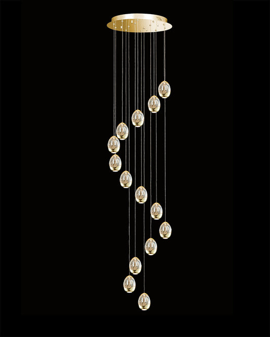 Terrene 14Lt Spiral Pendant Gold Dimmable terrene  ceiling-pendant-lights  Bedroom  Lounge  Kitchen  Hallway MD13003023-14AGOLD illuminati light