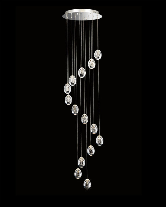 Terrene 14Lt Spiral Pendant Chrome Dimmable terrene  ceiling-pendant-lights  Bedroom  Lounge  Kitchen  Hallway MD13003023-14ACHR illuminati light