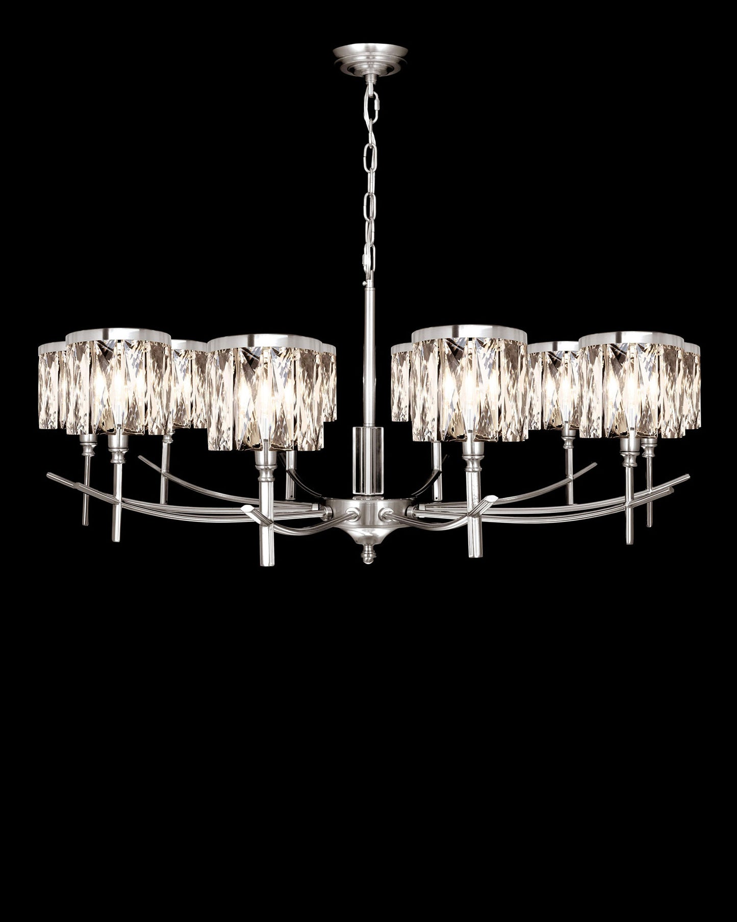 Opulence 10 Arm Chandelier Satin Nickel opulence  chandeliers  Bedroom  Lounge  Kitchen  Hallway MD737D-10ASN illuminati light