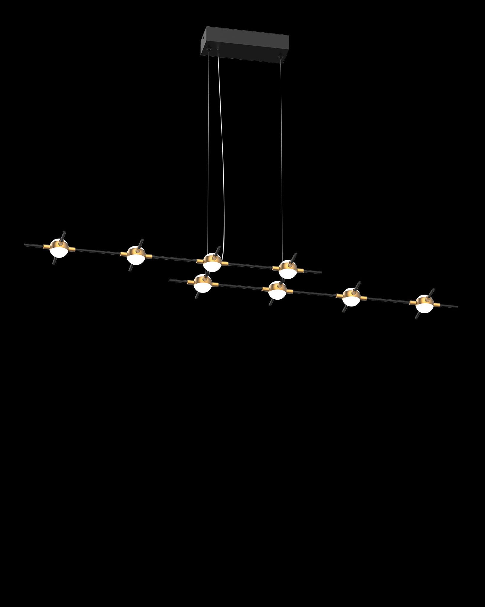 Molecular 8Lt Pendant Black With Gold Model B molecular  ceiling-pendant-lights  Bedroom  Lounge  Kitchen  Hallway MD18001067-8BBG illuminati light