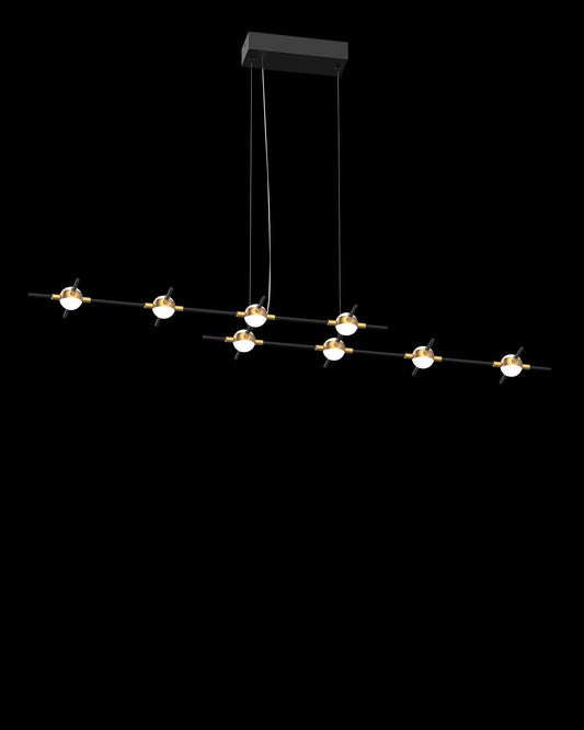 Molecular 8Lt Pendant Black With Gold Model B molecular  ceiling-pendant-lights  Bedroom  Lounge  Kitchen  Hallway MD18001067-8BBG illuminati light