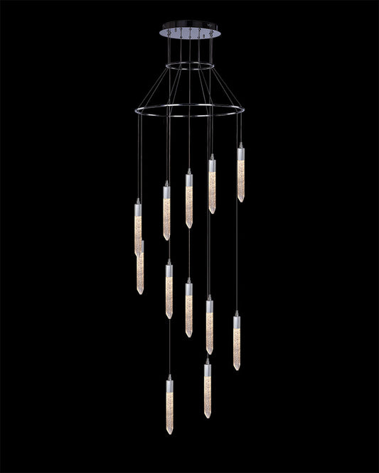 Shard 12 Lt Round Pendant Chrome shard  ceiling-pendant-lights  Bedroom  Lounge  Kitchen  Hallway MD17003025-12ACHR illuminati light