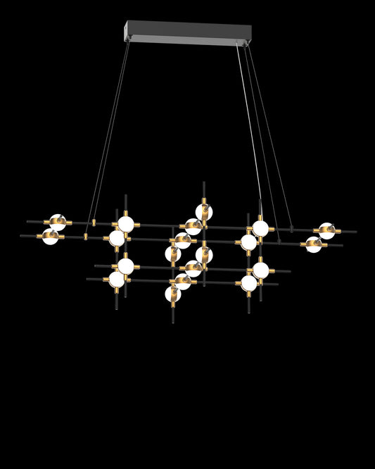 Molecular 20Lt Pendant Black With Gold Model F molecular  ceiling-pendant-lights  Bedroom  Lounge  Kitchen  Hallway MD18001067-20FBG illuminati light