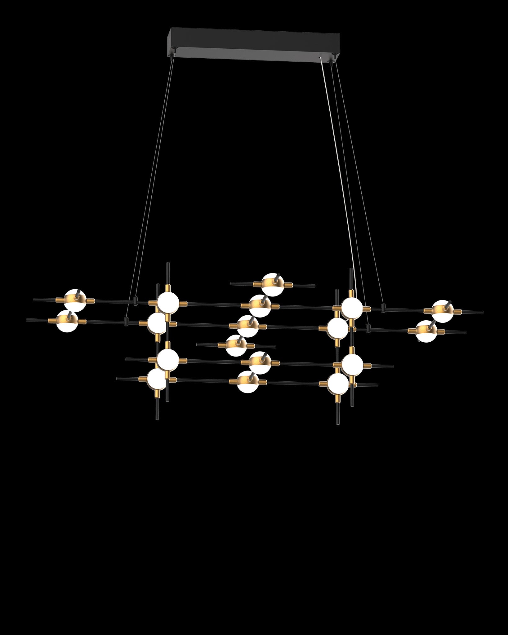 Molecular 18Lt Pendant Black With Gold Model E molecular  ceiling-pendant-lights  Bedroom  Lounge  Kitchen  Hallway MD18001067-18EBG illuminati light