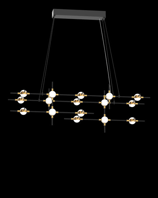 Molecular 16Lt Pendant Black With Gold Model D molecular  ceiling-pendant-lights  Bedroom  Lounge  Kitchen  Hallway MD18001067-16DBG illuminati light