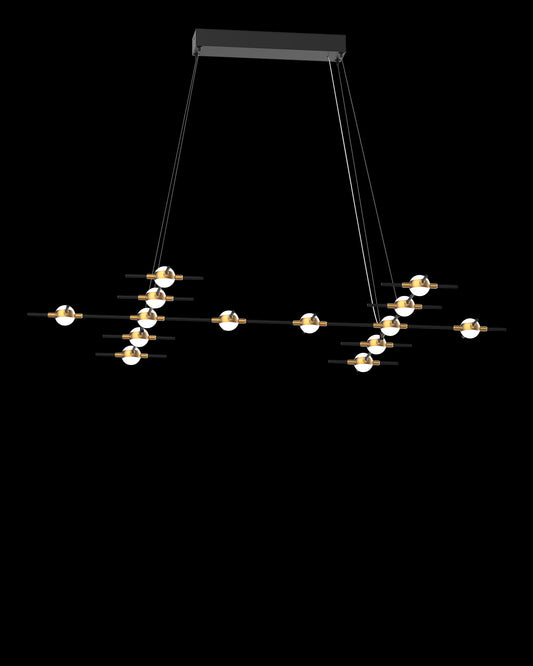Molecular 14Lt Pendant Black With Gold Model F molecular  ceiling-pendant-lights  Bedroom  Lounge  Kitchen  Hallway MD18001067-14FBG illuminati light