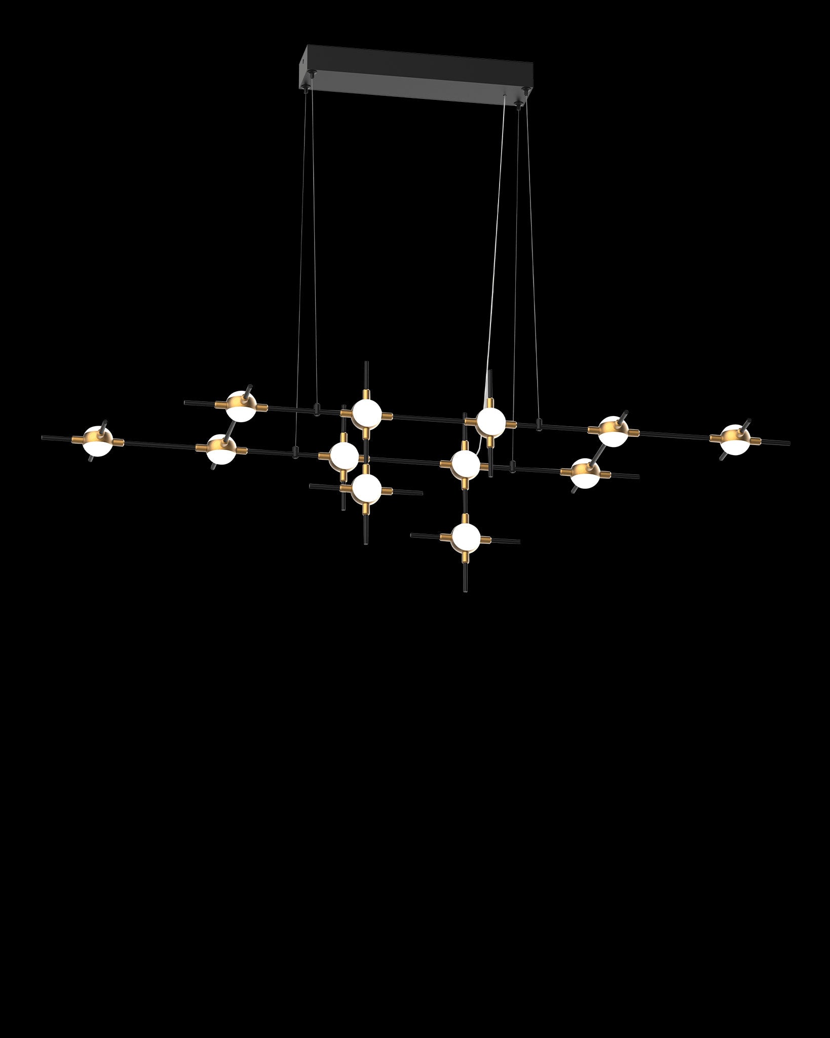 Molecular 12Lt Pendant Black With Gold Model I molecular  ceiling-pendant-lights  Bedroom  Lounge  Kitchen  Hallway MD18001067-12IBG illuminati light