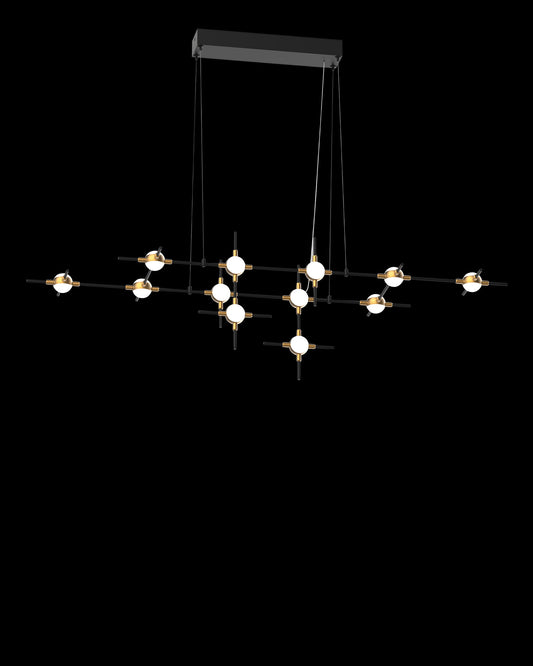 Molecular 12Lt Pendant Black With Gold Model I molecular  ceiling-pendant-lights  Bedroom  Lounge  Kitchen  Hallway MD18001067-12IBG illuminati light