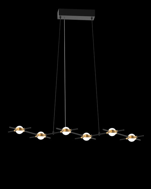 Molecular 6Lt Pendant Black With Gold Model D molecular  ceiling-pendant-lights  Bedroom  Lounge  Kitchen  Hallway MD18001067-6DBG illuminati light