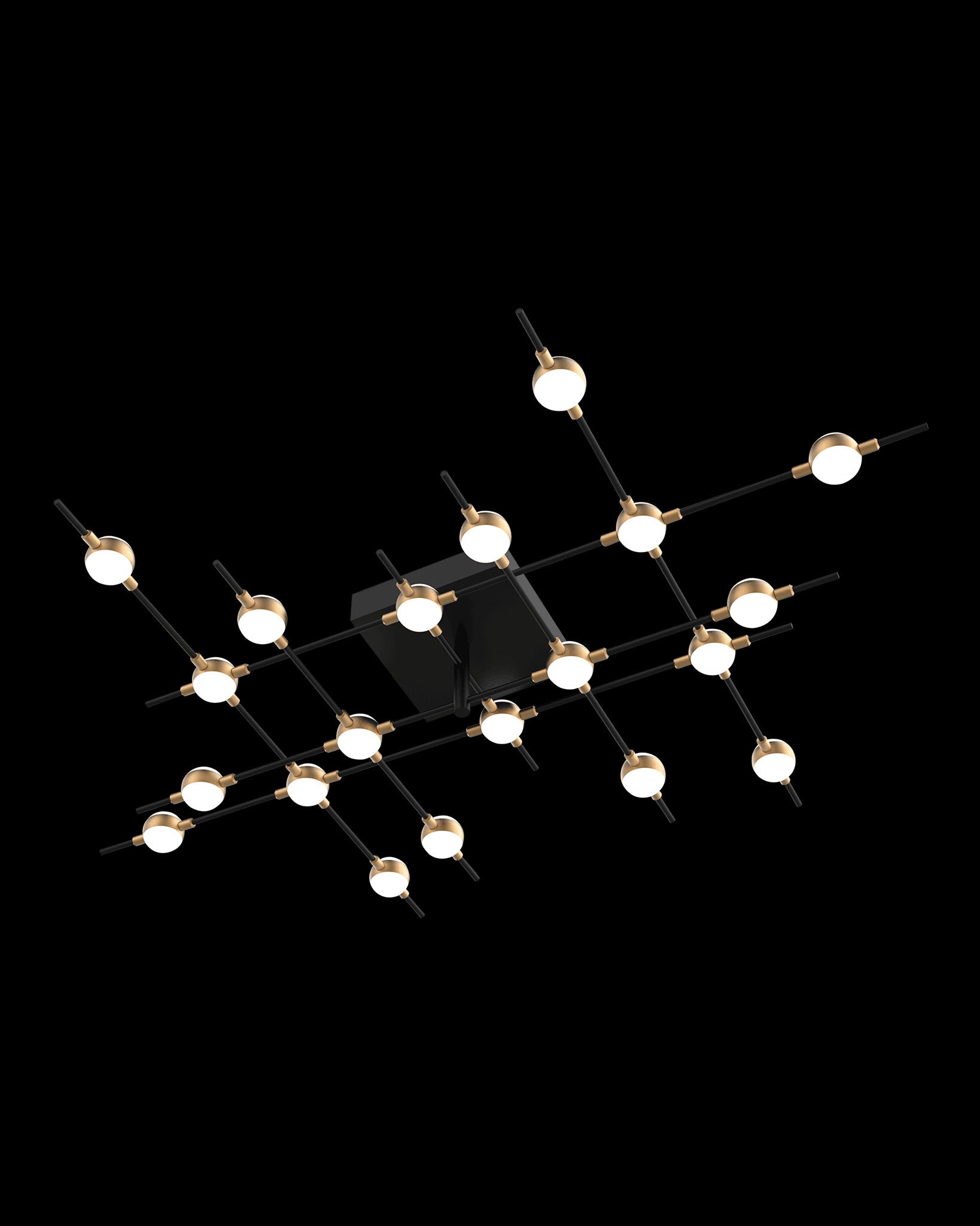 Molecular 20Lt Ceiling Black With Gold Model C molecular  ceiling-pendant-lights  Bedroom  Lounge  Kitchen  Hallway MX18001067-20CBG illuminati light