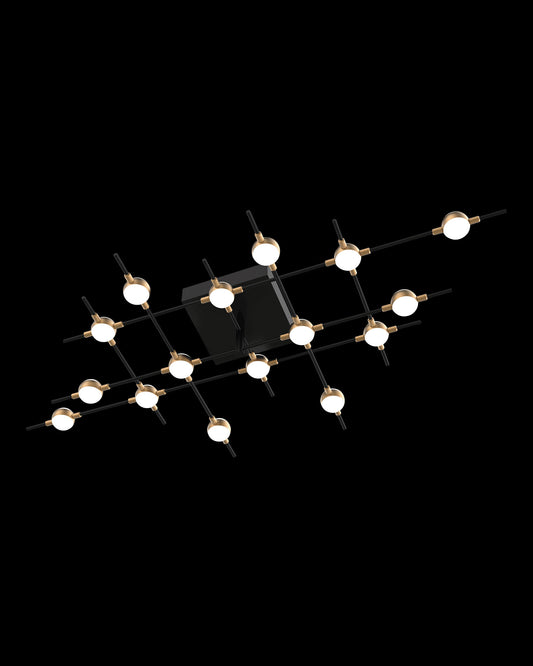 Molecular 16Lt Ceiling Black With Gold Model D molecular  ceiling-pendant-lights  Bedroom  Lounge  Kitchen  Hallway MX18001067-16DBG illuminati light