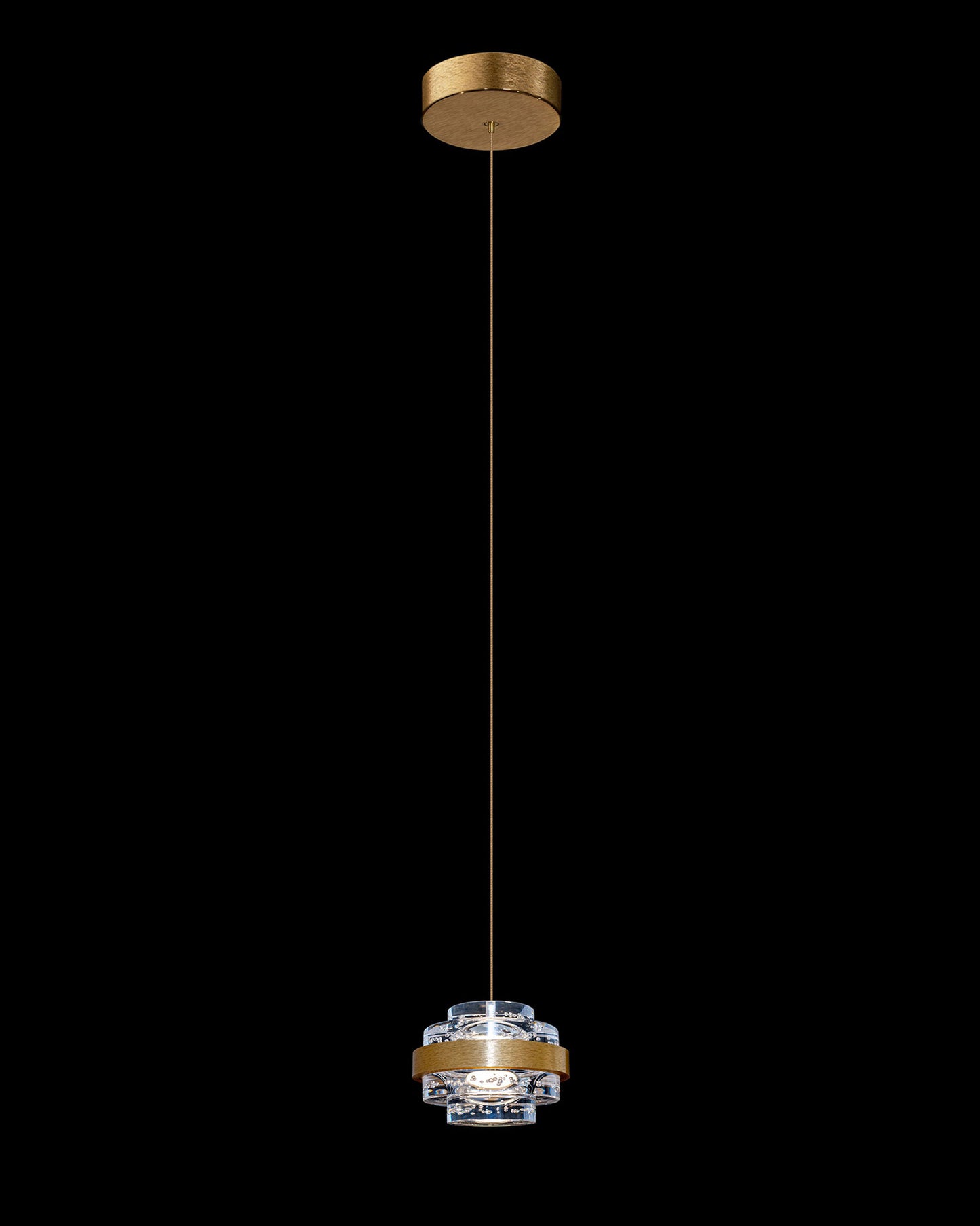 Geo LED Single IP44 Clear Pendant Brushed Gold Dimmable geo  ceiling-pendant-lights  Bedroom  Lounge  Kitchen  Hallway  Bathroom MD22030002-1ABG illuminati light