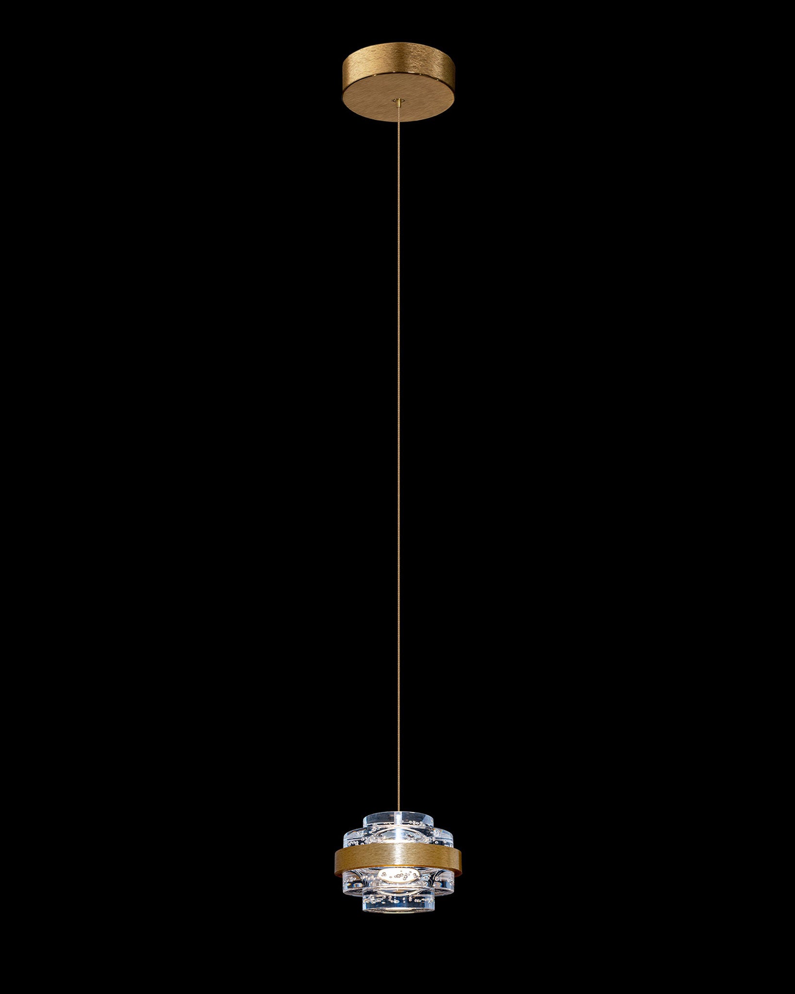 Geo LED Single IP44 Clear Pendant Brushed Gold Dimmable geo  ceiling-pendant-lights  Bedroom  Lounge  Kitchen  Hallway  Bathroom MD22030002-1ABG illuminati light