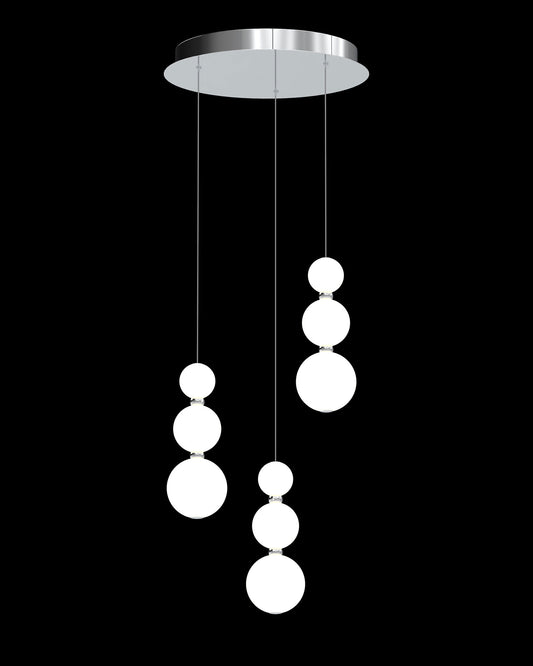 Pearl 3 Drop Round Pendant Chrome pearl  ceiling-pendant-lights  Bedroom  Lounge  Kitchen  Hallway MD21001033-3ACHR illuminati light