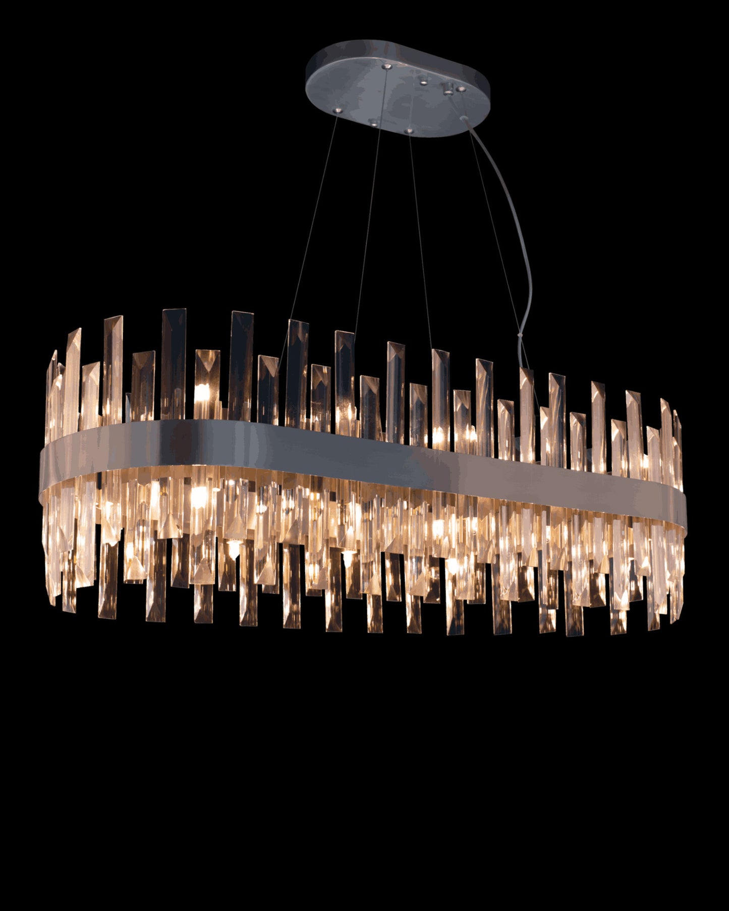 Zenna Large Oval Pendant Satin Nickel Illuminati Light