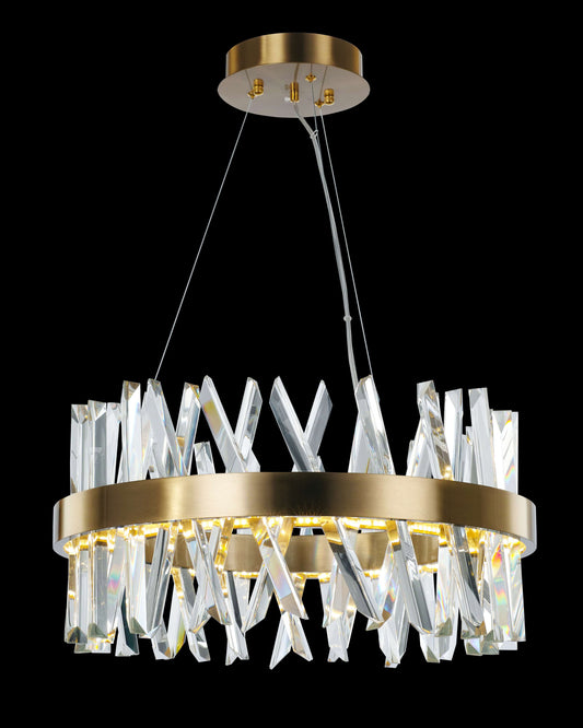 Akasha Round Pendant Light Antique Brass 60cm Illuminati