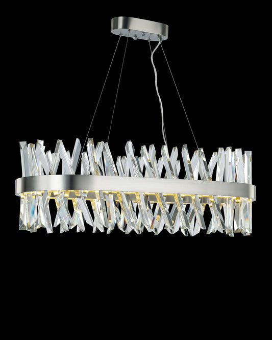 Akasha Oval Pendant Light Satin Nickel Illuminati