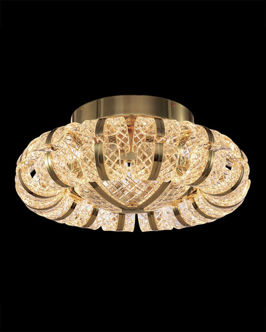 Chiaro Flush Light Domed Gold 63cm Diam Dimmable Illuminati