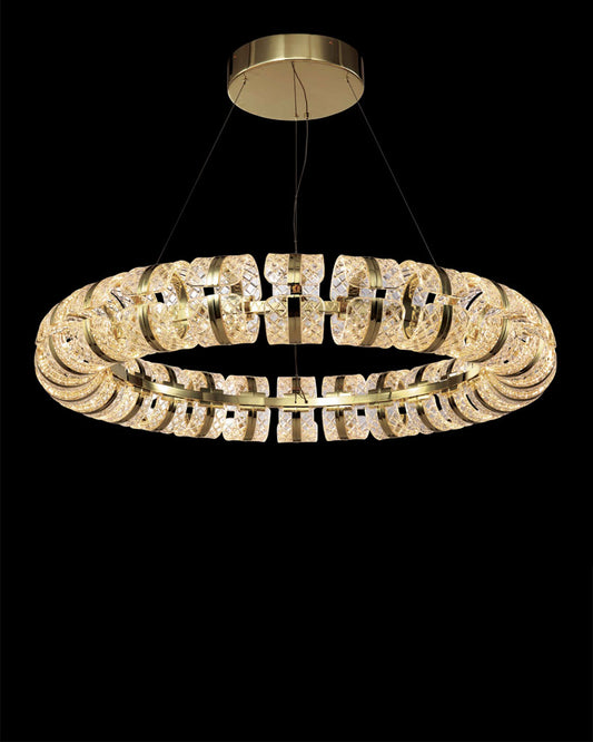 Chiaro Large Ring Pendant 103cm Diam Gold Illuminati Light