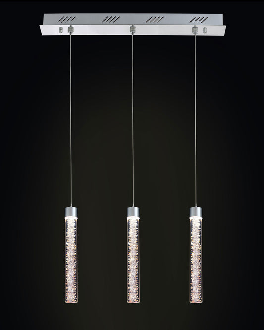 Crackle 3LT Bar Pendant Chrome Illuminati Light