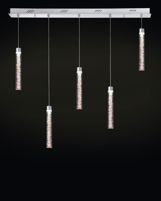 Crackle 5LT Bar Pendant Chrome Illuminati Light