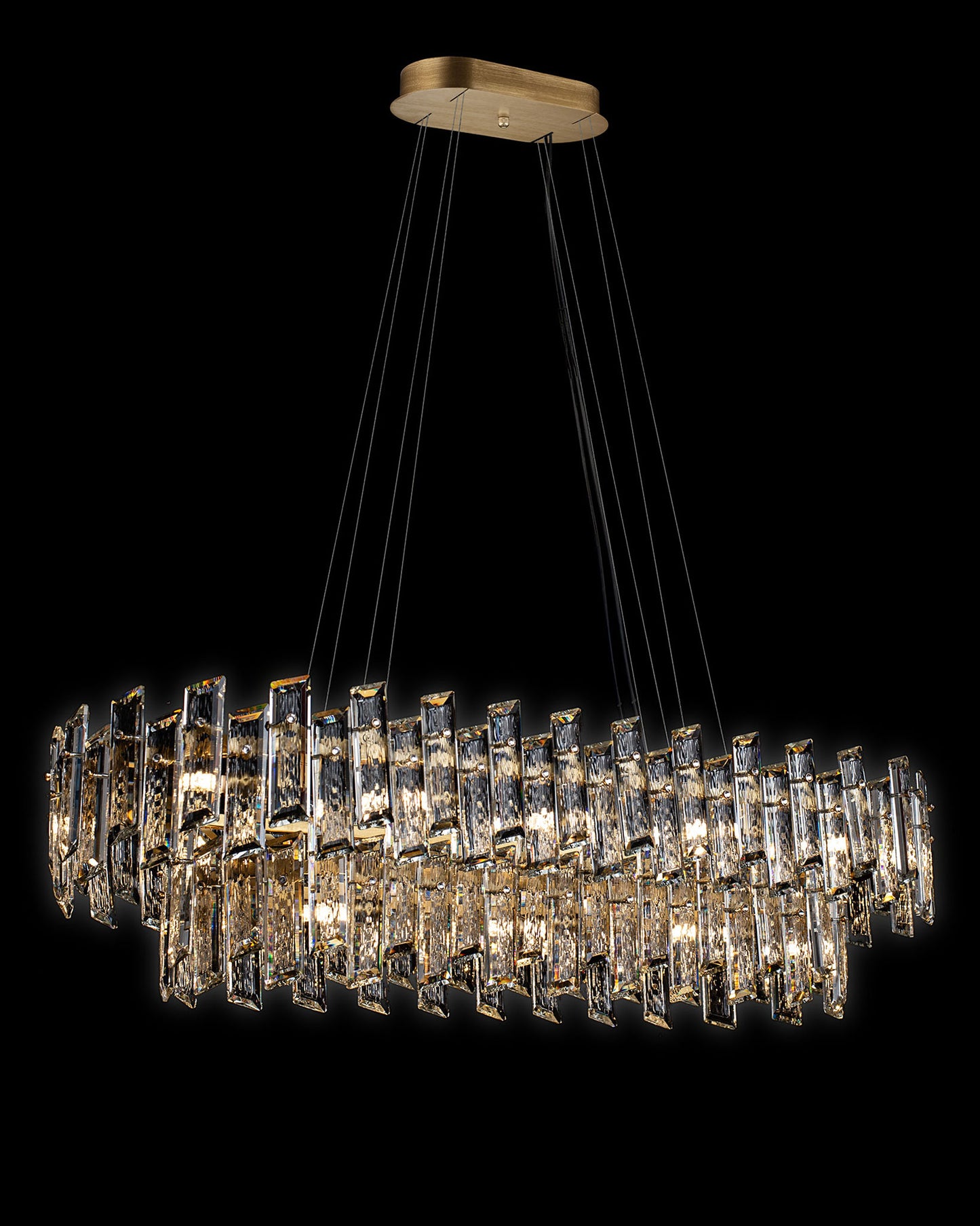 Crisiante Double Tier Oval Pendant Gold crisiante  ceiling-pendant-lights  Bedroom  Lounge  Kitchen  Hallway MD22020110-20LGOL illuminati light