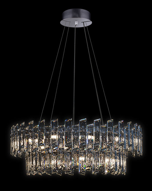Crisiante Pendant 2 Tier 9/12Lt Chrome crisiante  ceiling-pendant-lights  Bedroom  Lounge  Kitchen  Hallway MD22020110-21BCHR illuminati light