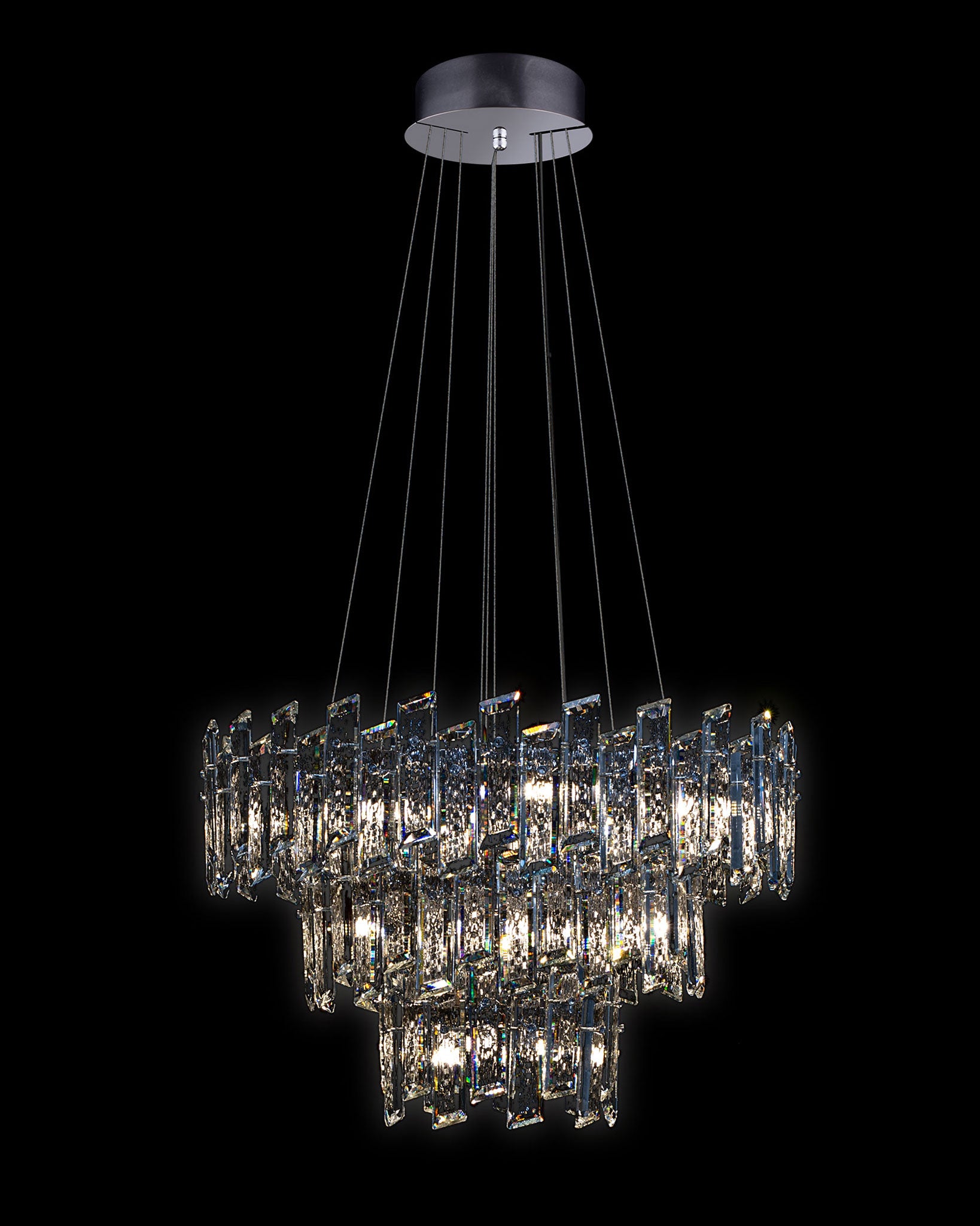 Crisiante Pendant 3 Tier 3/6/9Lt Chrome crisiante  ceiling-pendant-lights  Bedroom  Lounge  Kitchen  Hallway MD22020110-27CCHR illuminati light