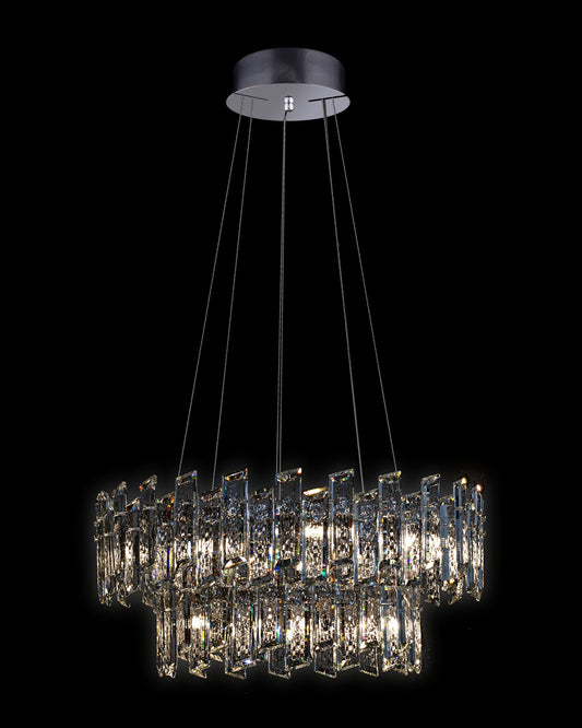 Crisiante Pendant 2 Tier 6/9Lt Chrome crisiante  ceiling-pendant-lights  Bedroom  Lounge  Kitchen  Hallway MD22020110-15BCHR illuminati light