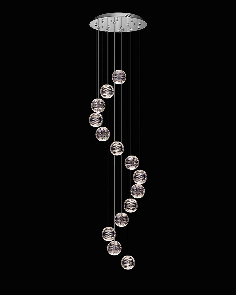 Diamante 14Lt Round Chrome diamante  ceiling-pendant-lights  Bedroom  Lounge  Kitchen  Hallway MD20001012-14ACHR illuminati light