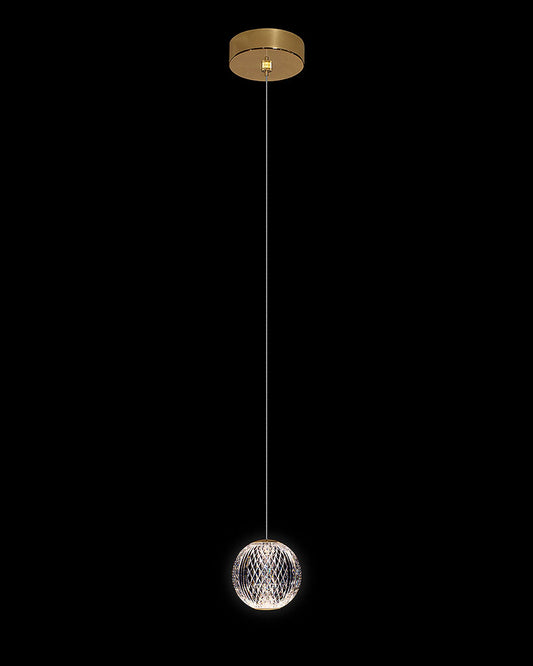 Diamante Single Pendant Gold Illuminati Light
