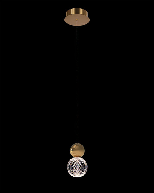 Diamante Embellished Single Droplet Pendant Gold Illuminati Light