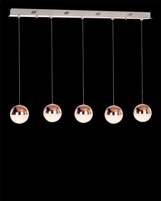 Eclipse 5Lt Bar Pendant Copper Dimmable eclipse  ceiling-pendant-lights  Bedroom  Lounge  Kitchen  Hallway MD14003057-5DCPR illuminati light