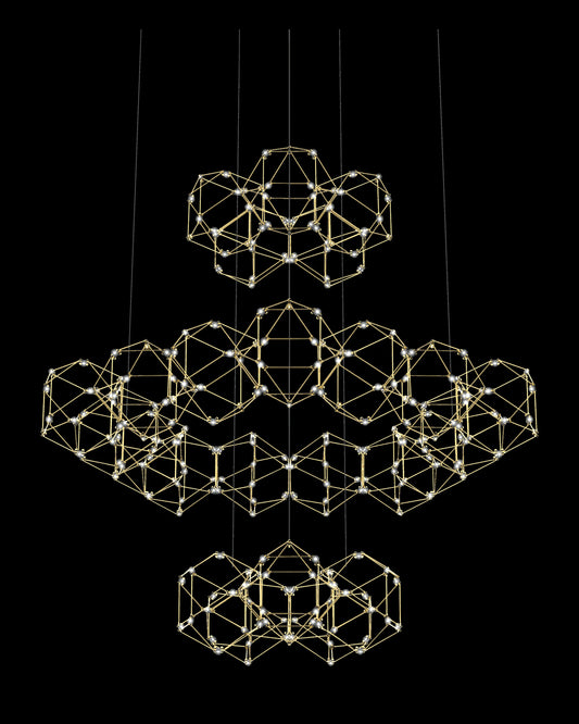 Lucciola 25 Prism 3 Tier Pendant Brass lucciola  ceiling-pendant-lights  Bedroom  Lounge  Kitchen  Hallway MD18001068-25GBRS illuminati light